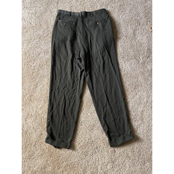 Vintage Bill Blass Men's Pleated Balloon Slacks Lightwear Tencel Classy Green - Picture 3 of 5